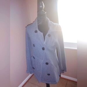 🖤🤍 NWOT Girls Juniors Infamous Gray Black Peacoat Hoodie Medium Cold Rain Snow